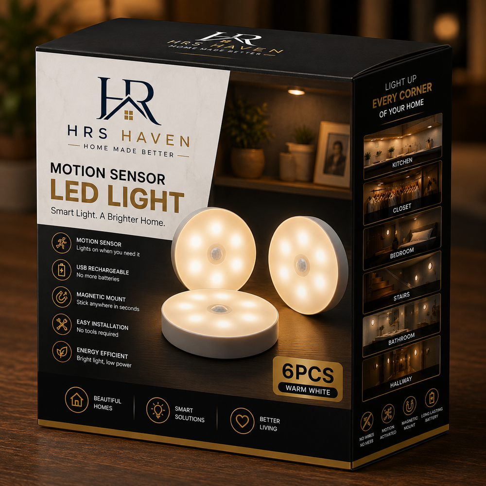 Motion Sensor LED Night Light USB Rechargeable Night Lamp | HRS Haven