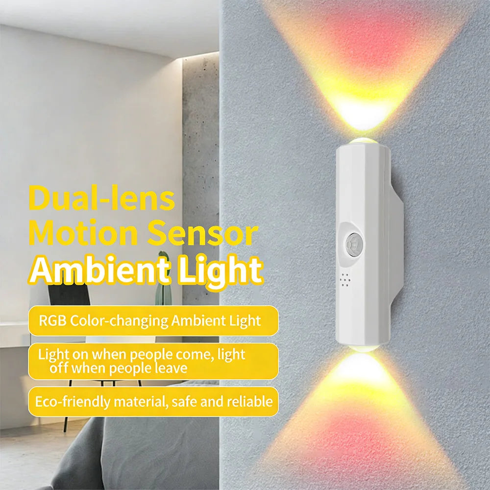 LED Motion Sensor Night Light, USB-C Rechargeable Adjustable Wall Light | Hrs Haven