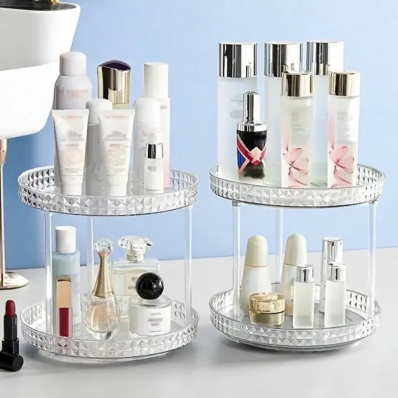 2-Tier Rotating Spice Rack Turntable Countertop Organizer