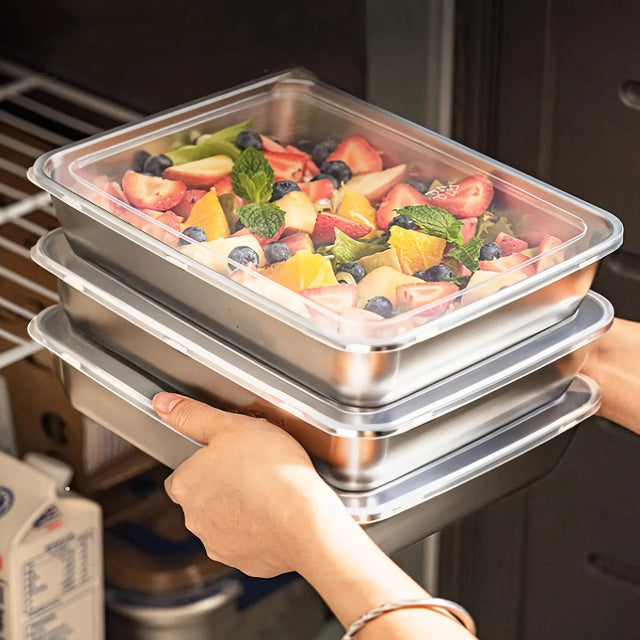 3-Piece Stainless Steel Leakproof Food Storage Container Set